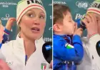 Child of Speed Skater Hilariously Interrupts Post-Win Interview