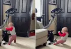 Mom’s Workout Goes Viral Thanks to Baby’s Funny Antics