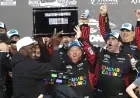 Daytona 500 victory for 23XI Racing as michael jordan celebrates with Tyler Reddick