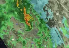 severe thunderstorm warning issued as Central Valley storm brings funnel cloud risk, lightning and mountain snow