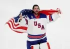 Connor Hellebuyck Stonewalls Canada, Delivers 41-Save Night as USA Ends 46-Year Olympic Gold Drought