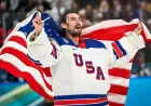Olympic Hero Connor Hellebuyck Displays ‘Secretary of Defense’ Plaque En Route to White House