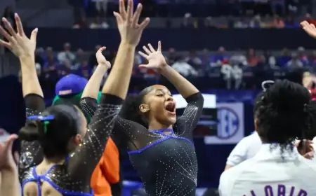 No. 3 Florida Gymnastics Triumphs Over No. 6 Arkansas With High Score