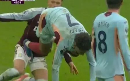 Kevin Schade Sees Red for Stamping on Matty Cash in Heated Clash