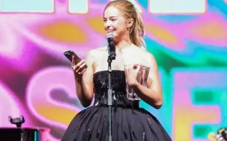 Addison Rae Shines in Sequin Minidress with Unique Apron Design