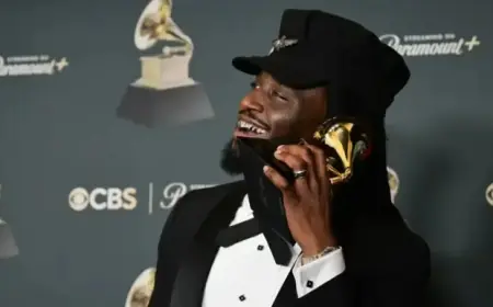Shaboozey Triumphs at Grammys in Unique Tuxedo-Denim Ensemble