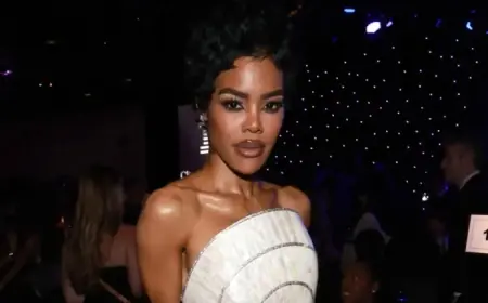 Teyana Taylor Dazzles in Tamara Ralph’s Crystal-Adorned Sculptural Gown