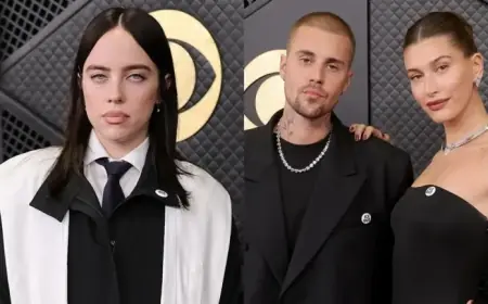 Billie Eilish, Justin Bieber Support ICE Out With Pins at Grammys