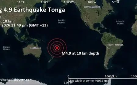 5.0 Magnitude Earthquake Strikes Near ‘Eua Island, Tonga, February 1st