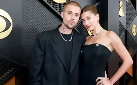 Justin Bieber Unveils Hailey Bieber Tattoo at the Grammys