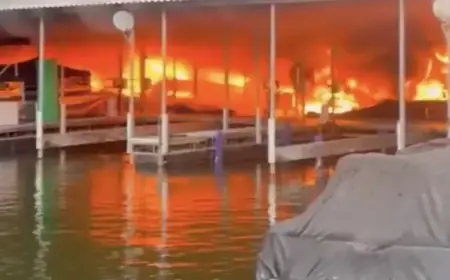 Catastrophic Fire Engulfs Elm Hill Marina on Percy Priest Lake Tuesday Morning
