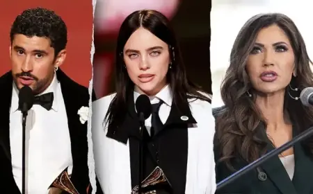 Noem Criticizes Bad Bunny, Billie Eilish’s Grammy Comments on ICE