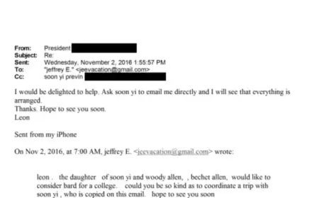Explore the Email Exchanges Between Jeffrey Epstein and Soon-Yi