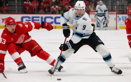 Red Wings Fall 4-1 to Utah as Olympic Break Begins