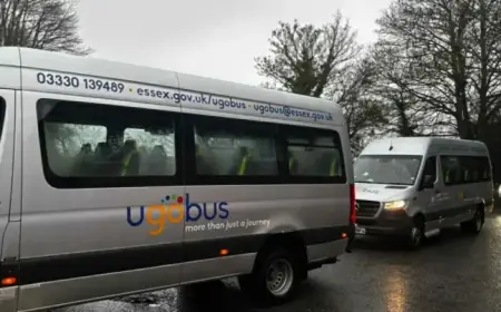 Single Passenger Boards Shuttle Bus Before King’s Arrival