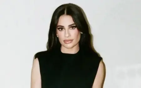 Lea Michele Stuns in Black Gown for Broadway Revival of ‘Chess’ Promotion