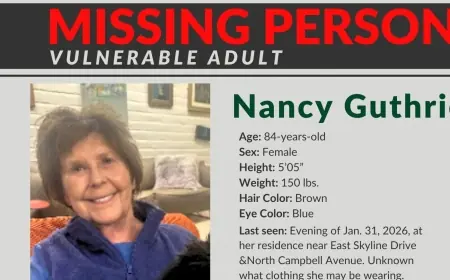 Nancy Guthrie missing in Tucson as investigators confirm blood evidence, seek proof of life