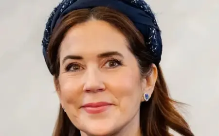 Queen Mary Celebrates 54th Birthday in Elegant Ballet-Pink Silk