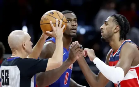 Injured Duren Exits as Pistons Fall Short to Wizards by 9 Points