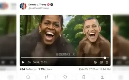 Trump Shares Racist Video Mocking Obamas on Truth Social