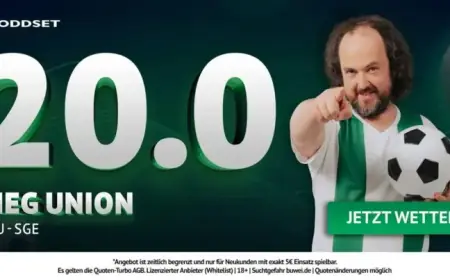 Union Berlin vs. Eintracht Frankfurt: Oddset Offers 20.00 Odds Boost for Feb 6