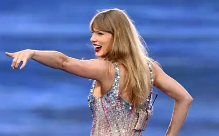 Taylor Swift’s “Opalite” Music Video Turns a Glossy Fake Commercial Into a Star-Studded Pop Satire