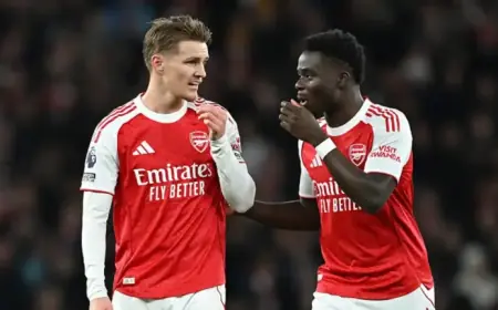 Bukayo Saka, Martin Odegaard Absent from Arsenal vs. Sunderland Match