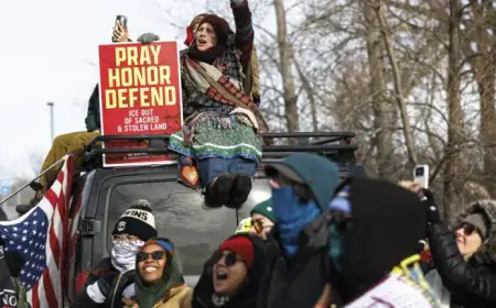 Indigenous Leaders Deliver Symbolic Eviction Notice to ICE in Demonstration