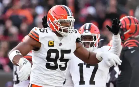 Myles Garrett Supports Chloe Kim at 2026 Winter Olympics Snowboarding Event