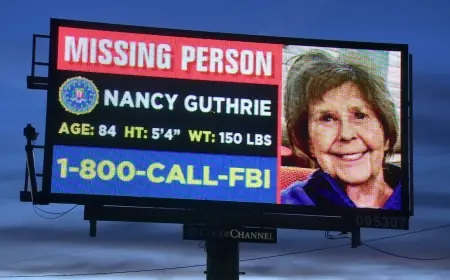Nancy Guthrie Search Reaches Day 8 With No Suspects Named as Investigators Review Multiple Ransom Communications