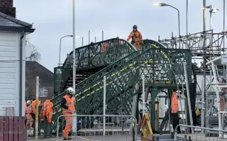 Railway Footbridge Removal Starts; Station Train Services Halted