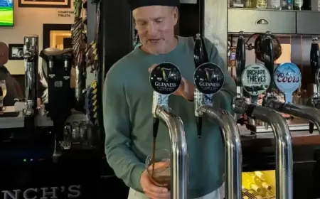 Woody Harrelson Raises a Glass at Punches Cross
