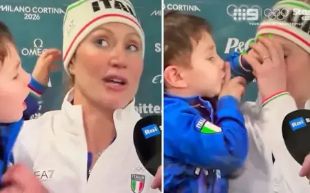 Child of Speed Skater Hilariously Interrupts Post-Win Interview