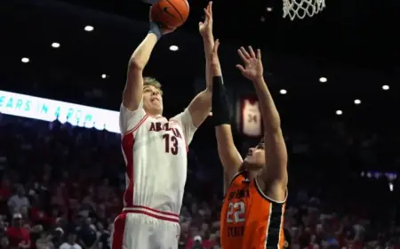 Arizona Holds No. 1 Spot in AP Top 25 for Ninth Week