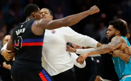 Pistons-Hornets Clash Sees Four Players Ejected in Unruly Brawl