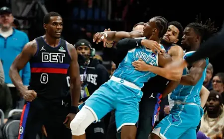 Pistons-Hornets brawl leads to four ejections as Detroit wins 110–104