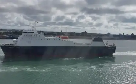 Coastguard, RNLI Tackle DFDS Ferry Blaze | ITV News