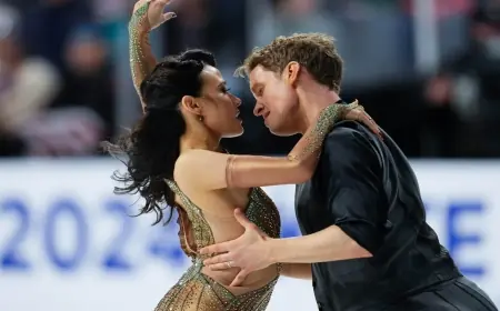 Madison Chock and Evan Bates trail by fractions after Olympic rhythm dance