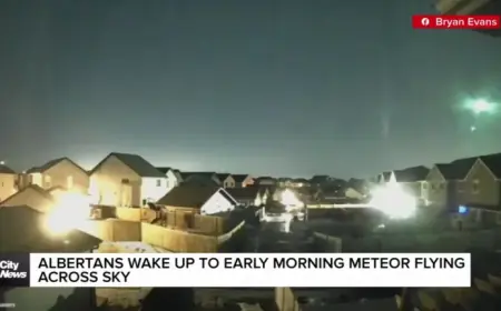 Meteor Streaks Across Alberta’s Early Morning Sky