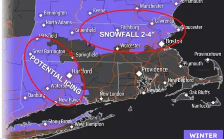 Massachusetts Snow: When It Stops Tuesday Night and Expected Accumulation