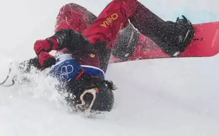 Chinese Snowboarder Injured in Frightening Olympic Fall, Leaves on Stretcher