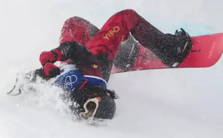 Chinese Snowboarder Injured in Olympic Fall, Leaves Course on Stretcher