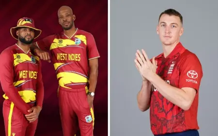 West Indies vs England: West Indies rebuild after early wickets in T20 World Cup