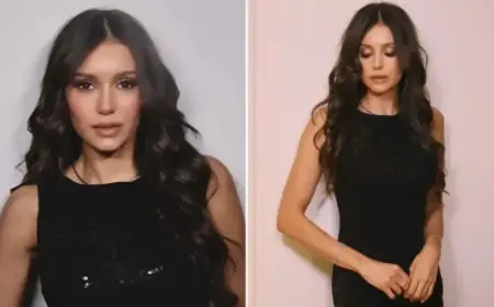 Nina Dobrev Stuns in Elegant Black Dress and Glamorous Makeup on Instagram