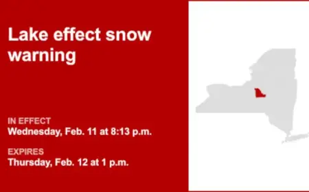 Madison County Faces Lake Effect Snow Warning Until Thursday Afternoon