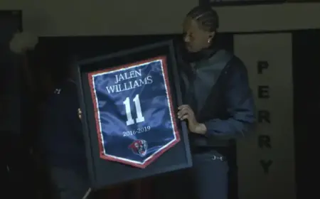 “OKC Thunder’s Jalen Williams Celebrated with Jersey Retirement at Perry High School”