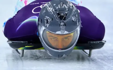 Ukrainian Skeleton Athlete Disqualified from Olympics for Helmet Images