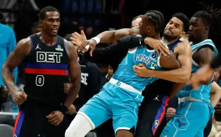 Stewart Suspended 7 Games; Pistons-Hornets Brawl Draws Further Penalties