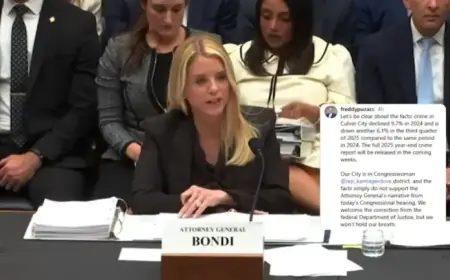 Culver City Mayor Reacts to Bondi’s Remarks in Intense Capitol Hill Hearing