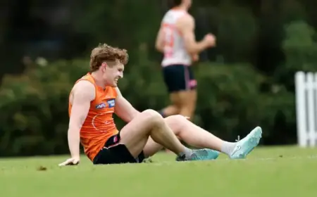 Star Giants Midfielder Faces Potential ACL Injury During Training Session